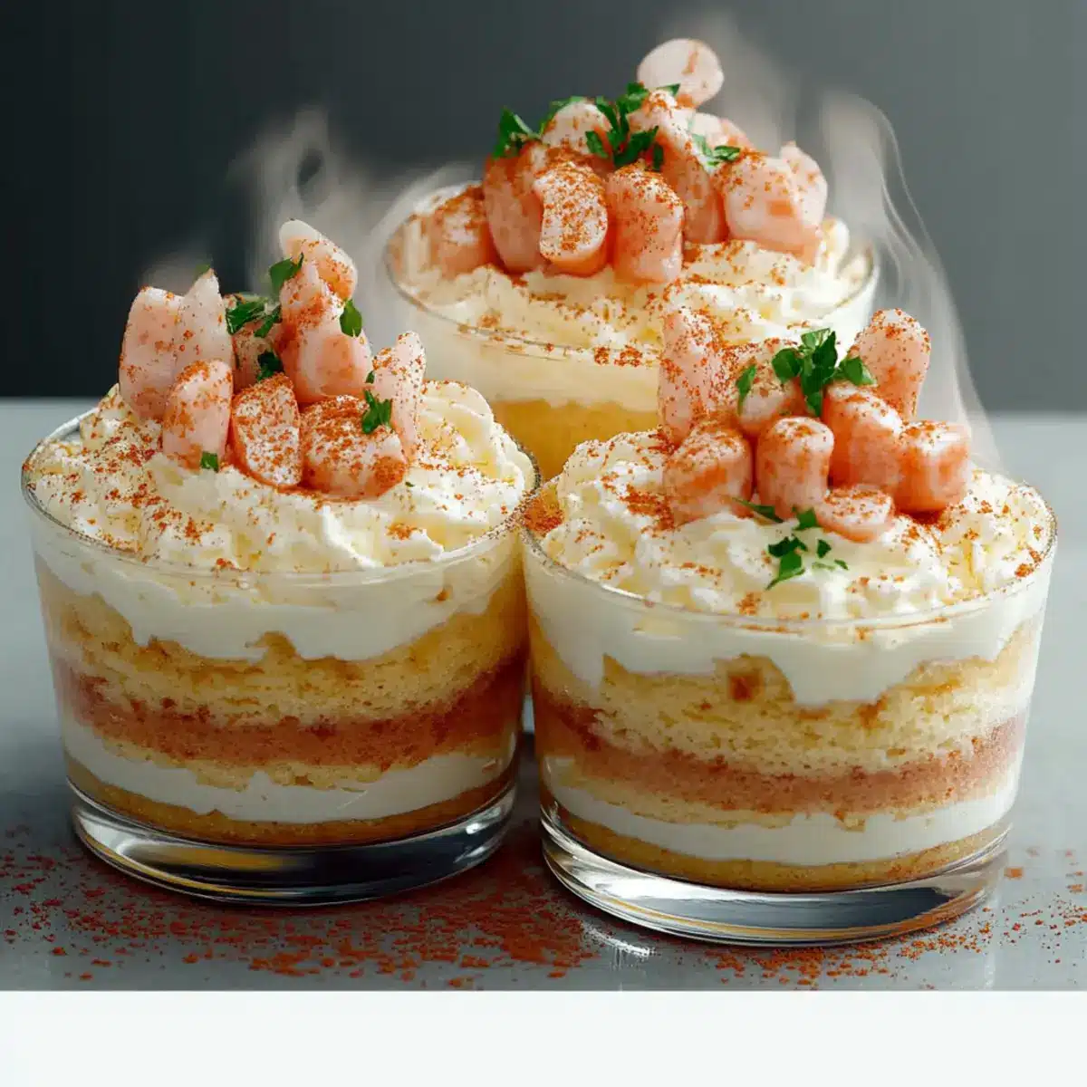 Tiramisu aux Crevettes Roses en Verrines - Ingredients prepared