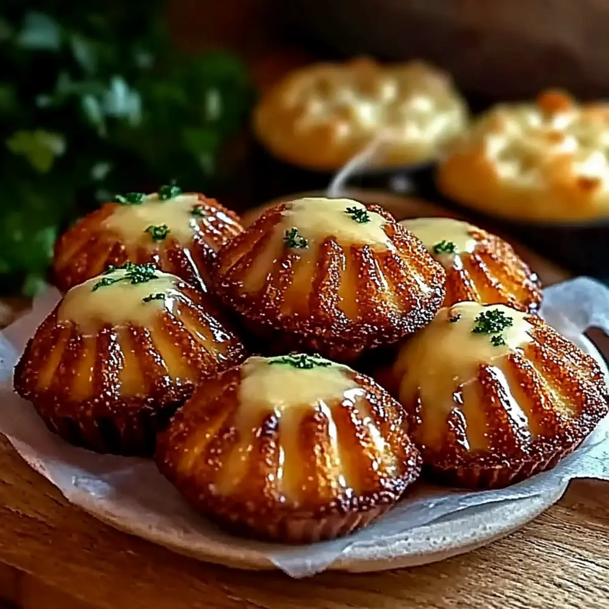 madeleines salées au reblochon - Finished dish plated beautifully