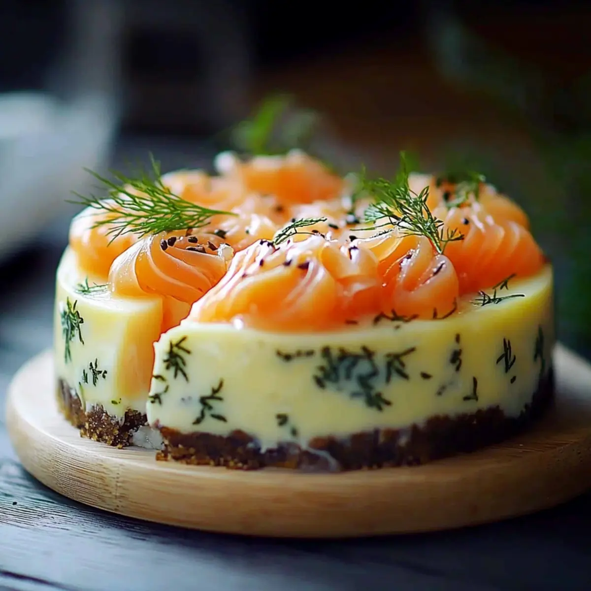 heesecake Au Saumon Fumé - Finished dish plated beautifully