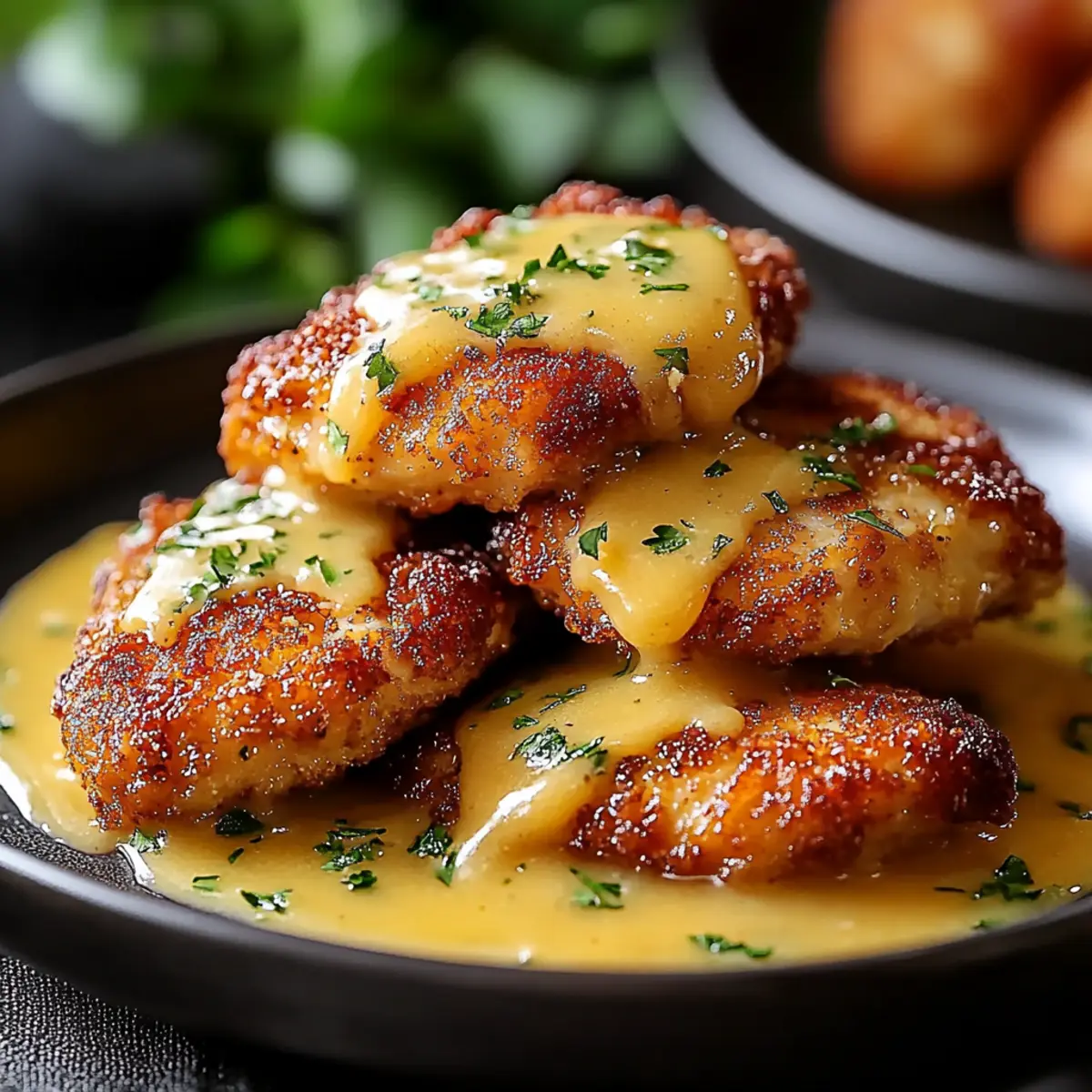 Poulet Croquant avec Sauce Moutarde au Miel : un délice !
