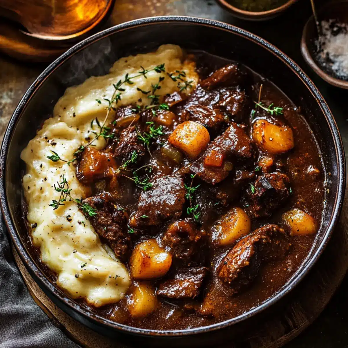 Classic Beef Bourguignon: Rich French Comfort Food - Ingredients prepared