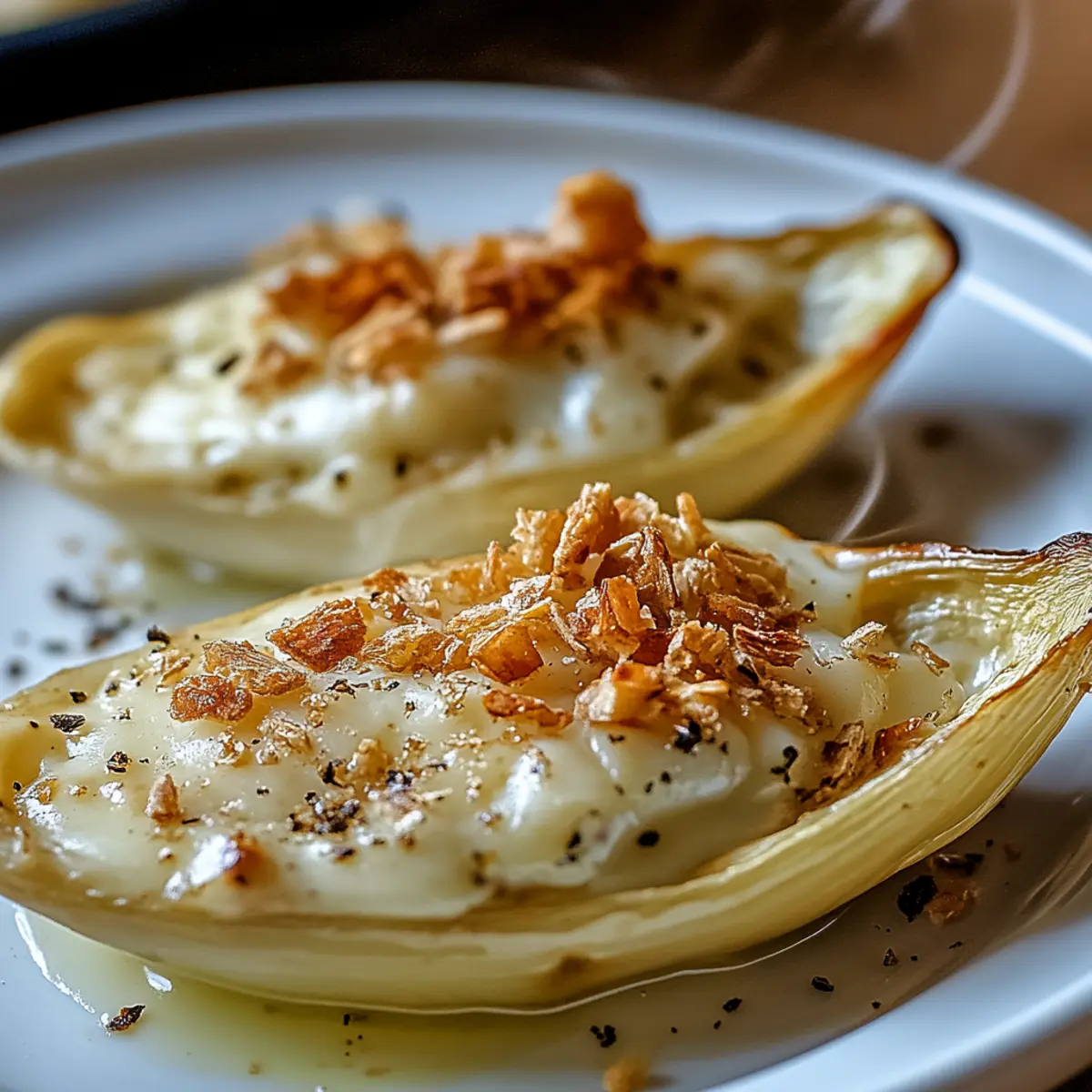 Gratin d’Endives au Roquefort et Noix : Une Recette Chic et Savoureuse pour Redécouvrir l’Endive - Finished dish plated beautifully