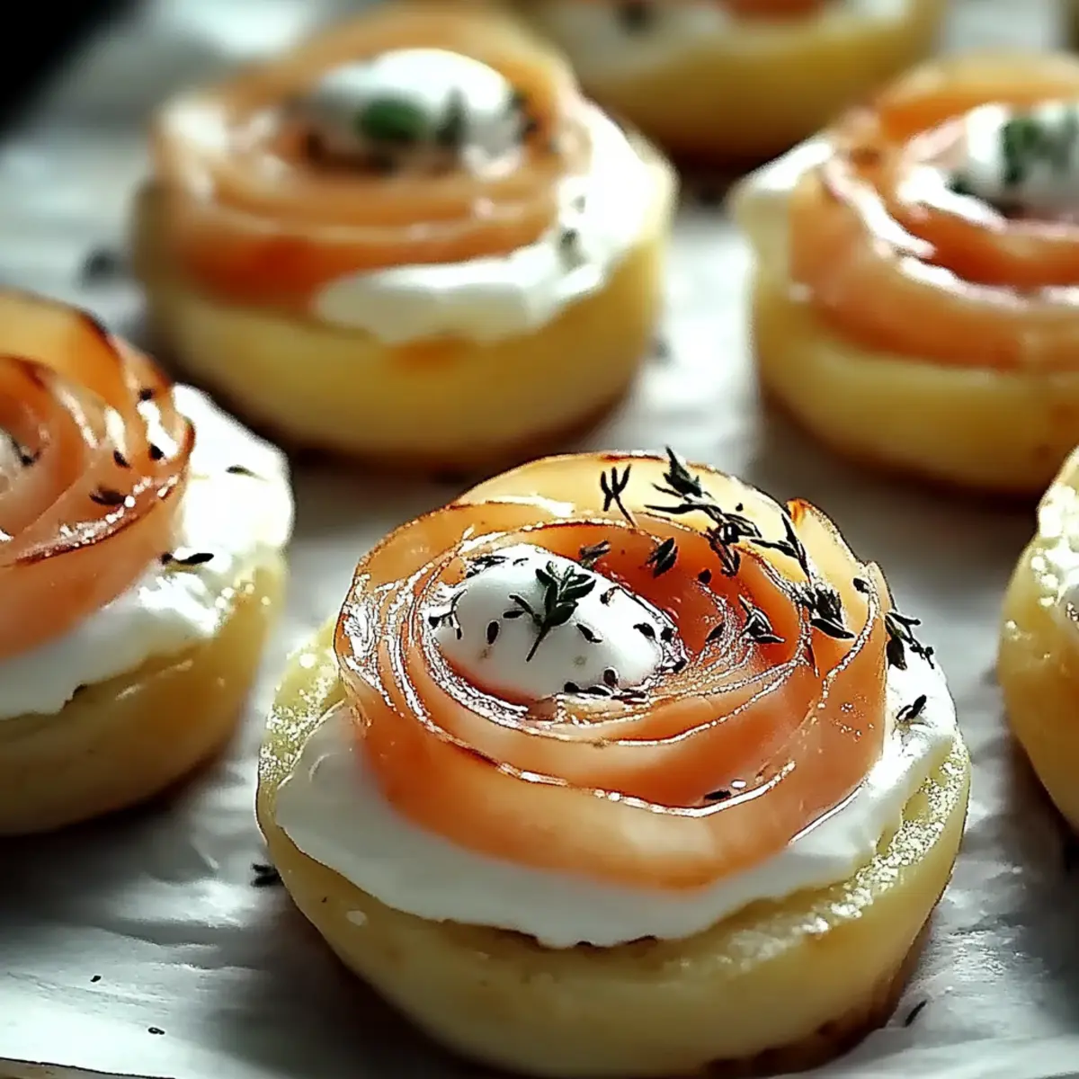 Roulés Feuilletés Saumon Fumé Fromage Frais Apéro Facile et Chic - Finished dish plated beautifully