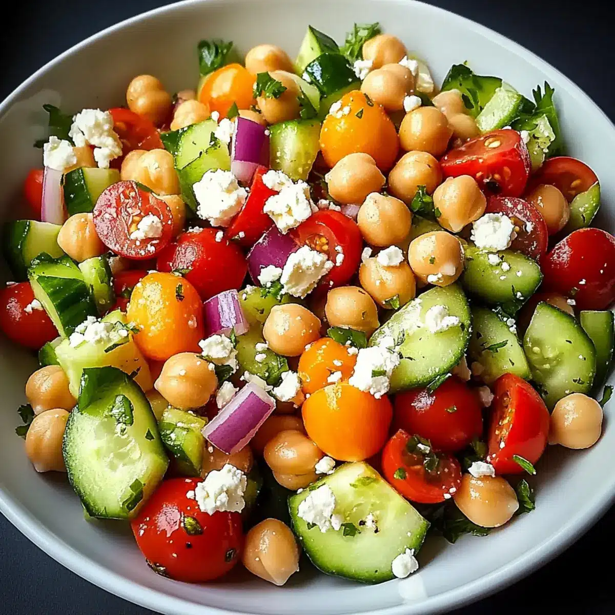 Salade servie avec herbes fraîches