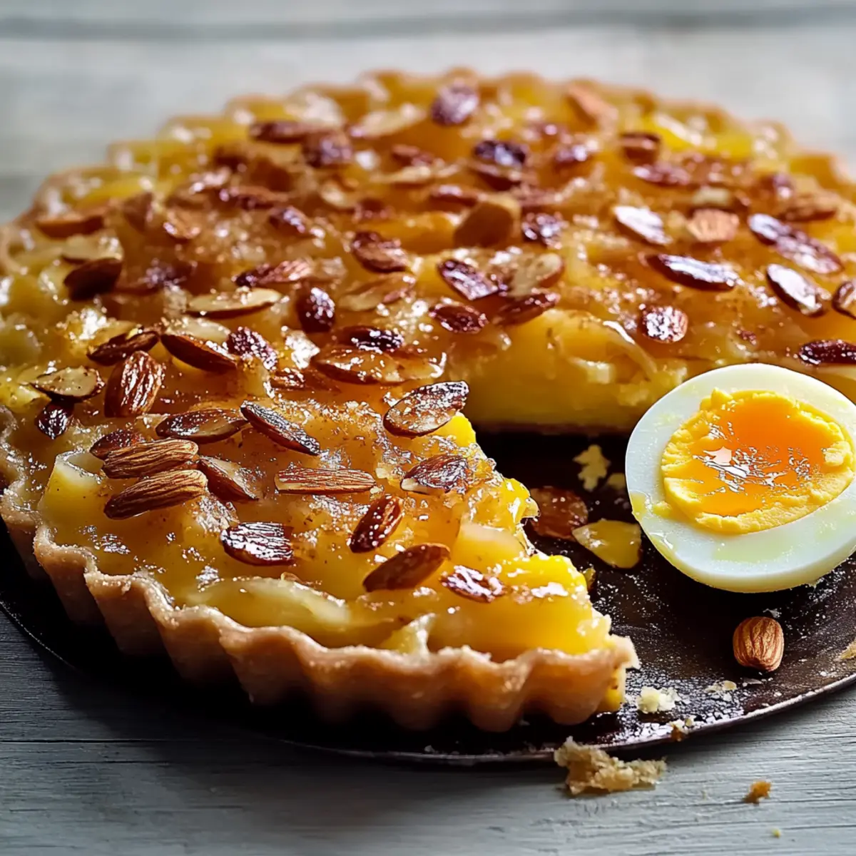 Tarte servie avec une belle dorure