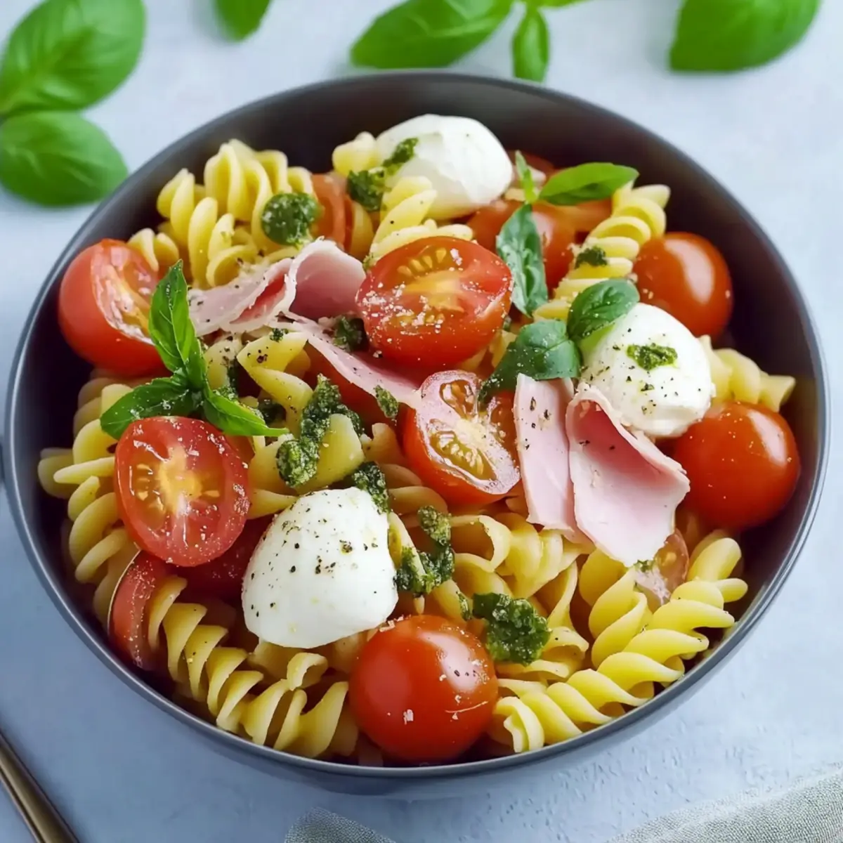 Salade servie avec herbes fraîches