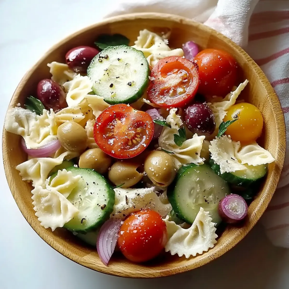 Salade servie avec herbes fraîches